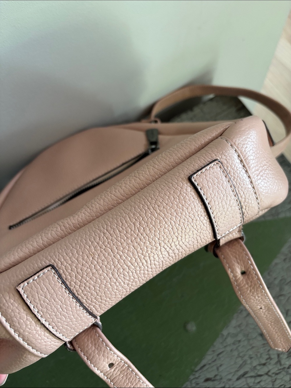 Tony Bellucci Blush Pink Pebbled Backpack Bag Purse Travel 10 x 9.5 x 2.5 - Picture 10 of 11